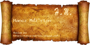 Hancz Márton névjegykártya