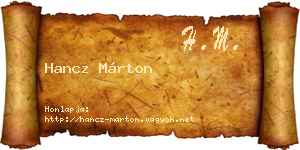 Hancz Márton névjegykártya